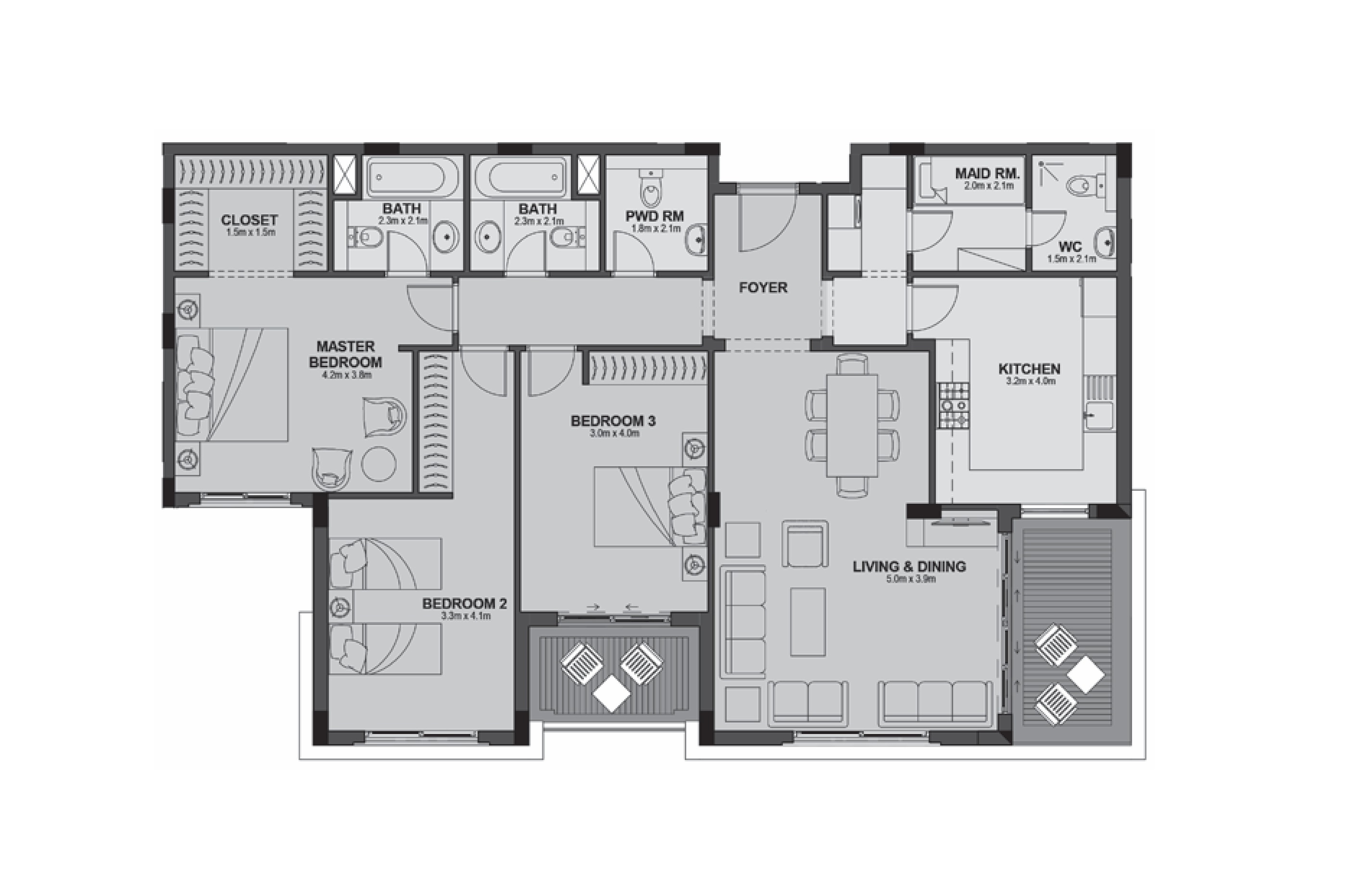 Floor plan for apartment at Uptown Cairo