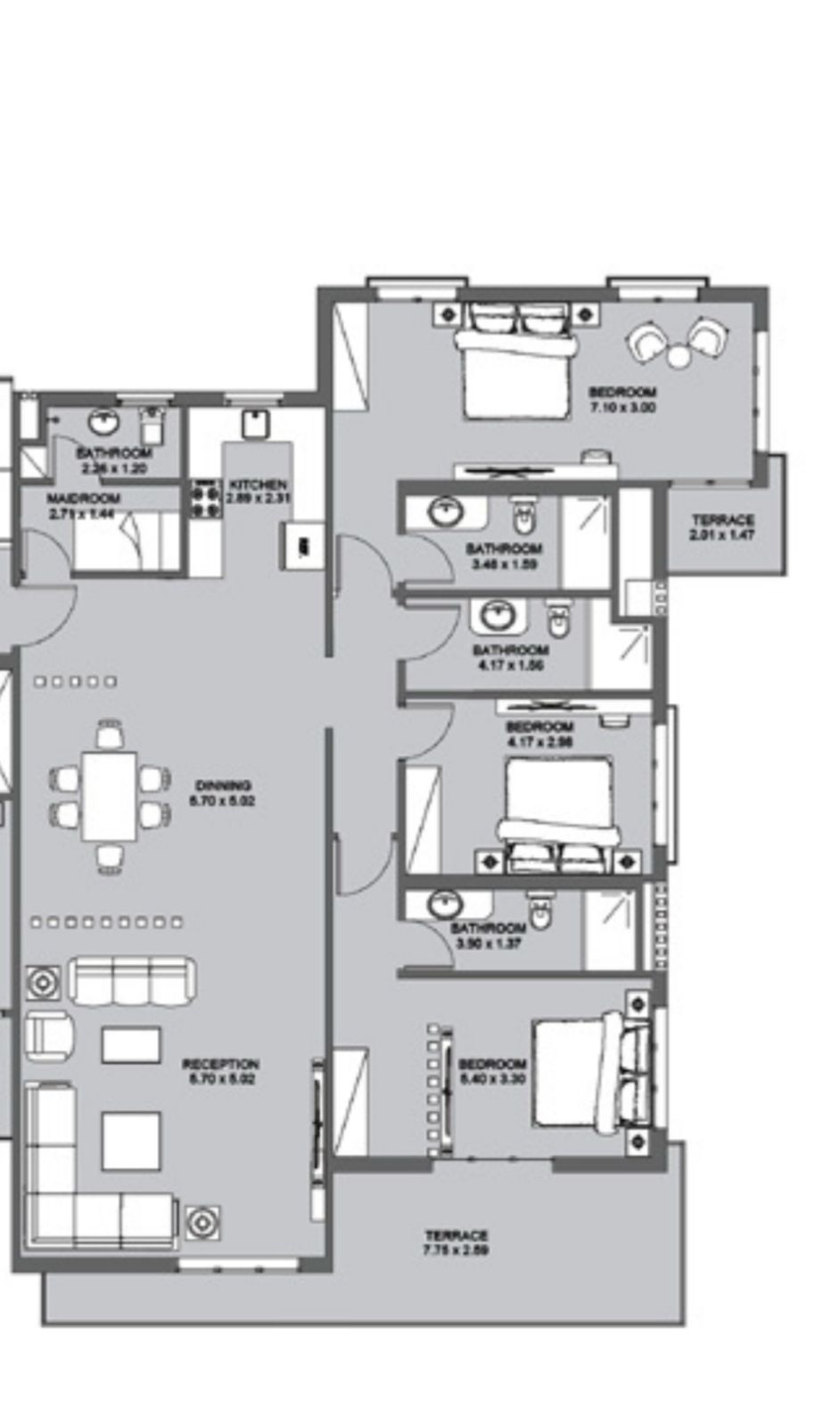 Floor plan for chalet at Direction White
