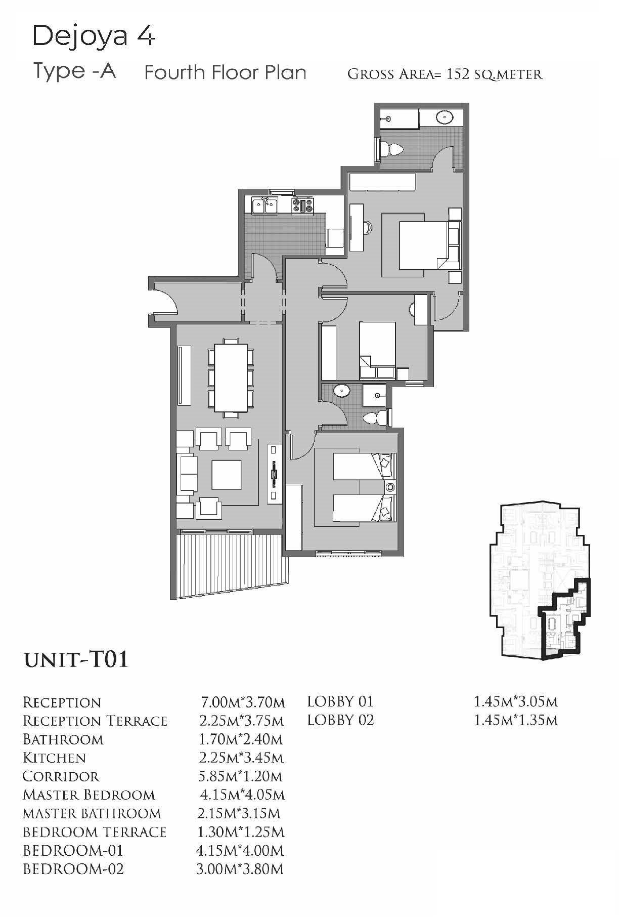 Floor plan for apartment at De Joya 4