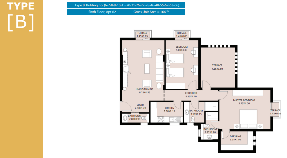 Floor plan for apartment at El Fustat