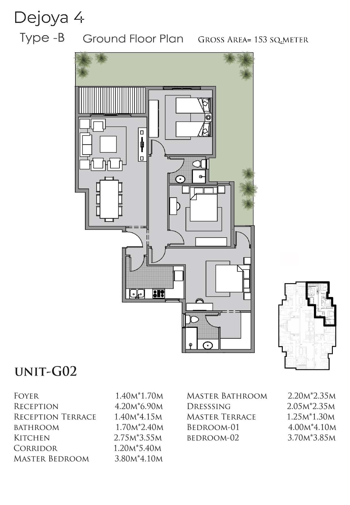 Floor plan for apartment at De Joya 4