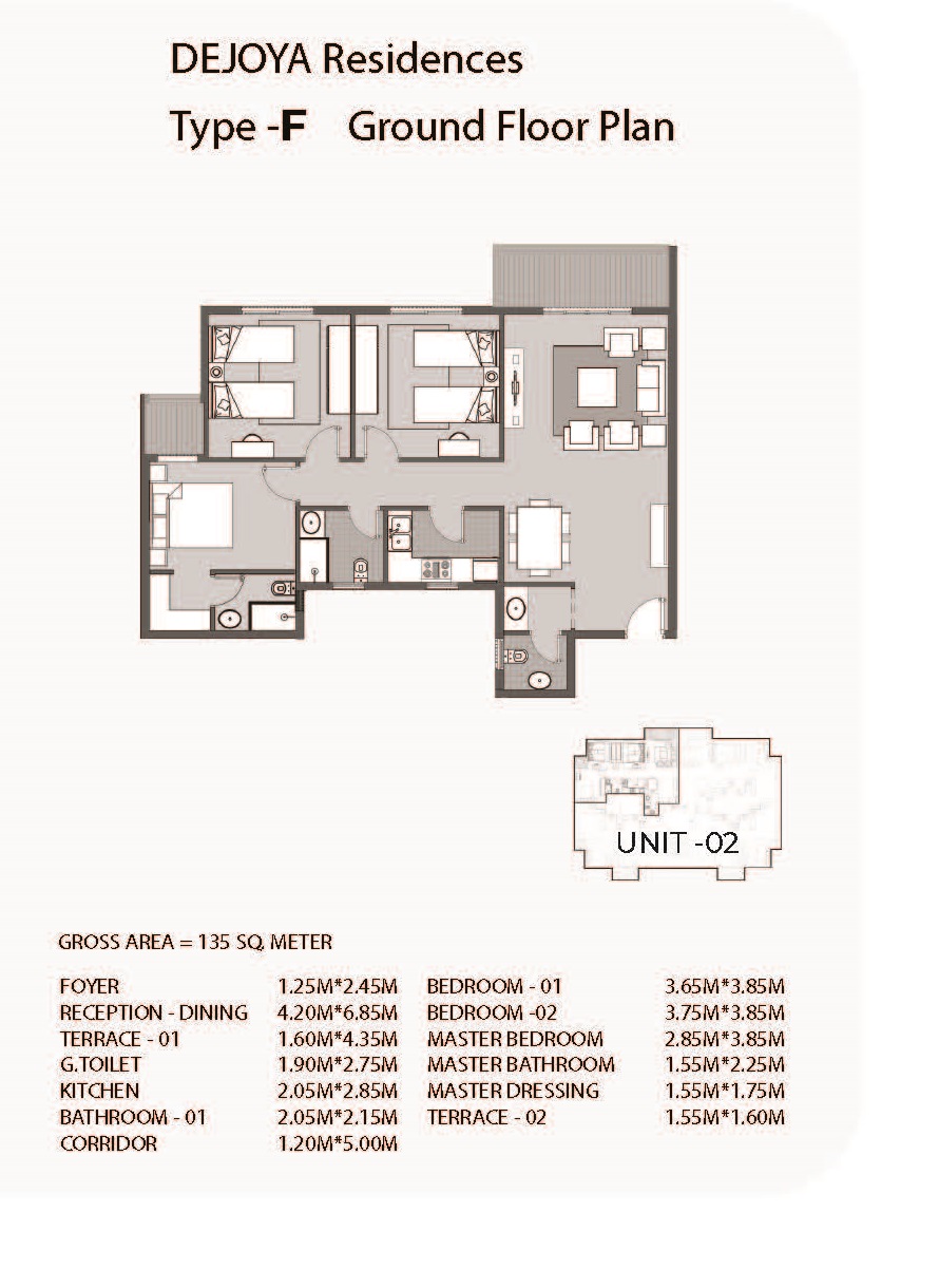Floor plan for apartment at Dejoya Residence