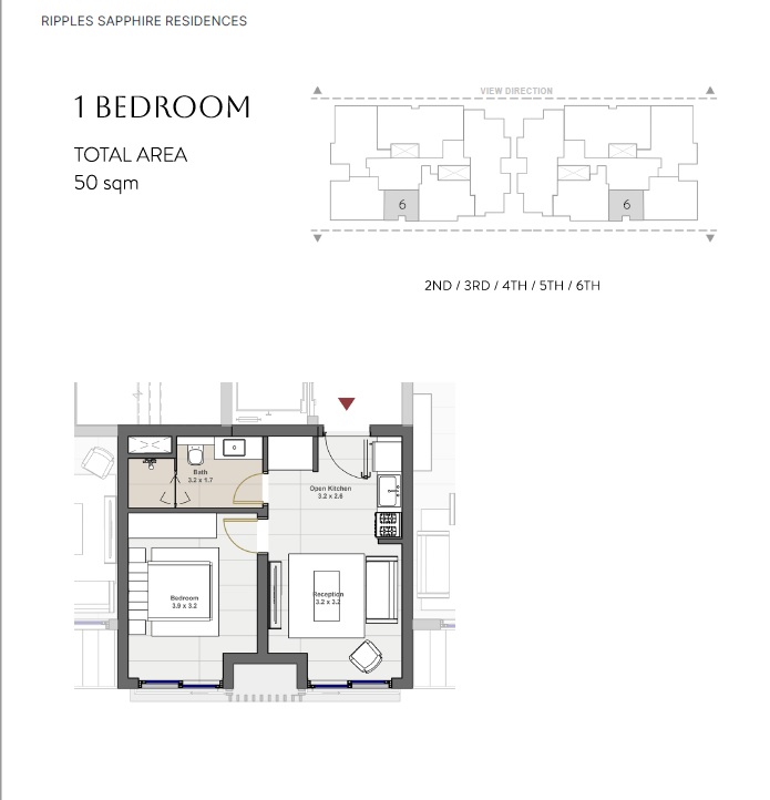 Floor plan for apartment at Sapphire Residence