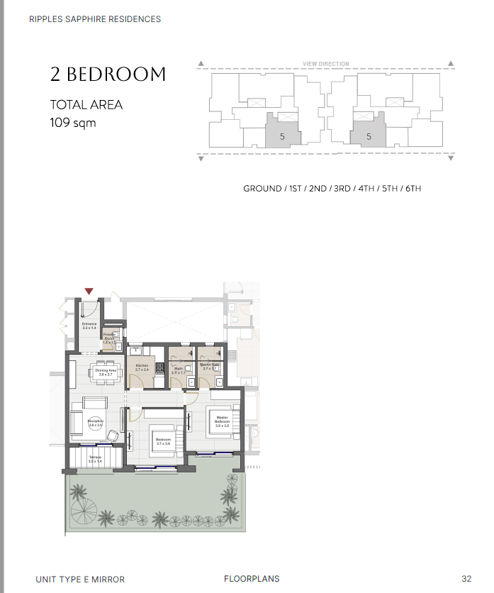 Floor plan for apartment at Sapphire Residence