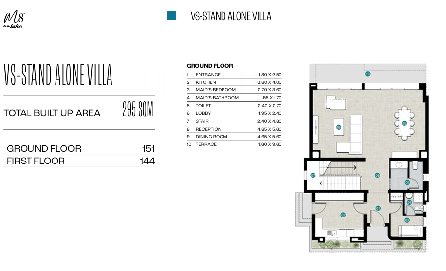 Floor plan for villa at Marina 8 By The Lake