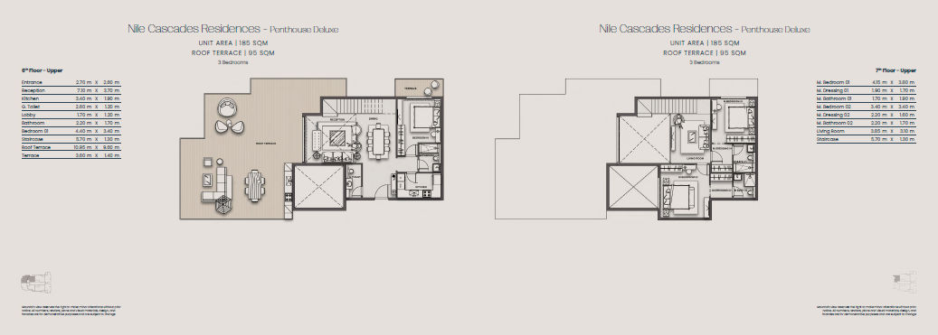 Floor plan for penthouse at Jirian - Mountain View