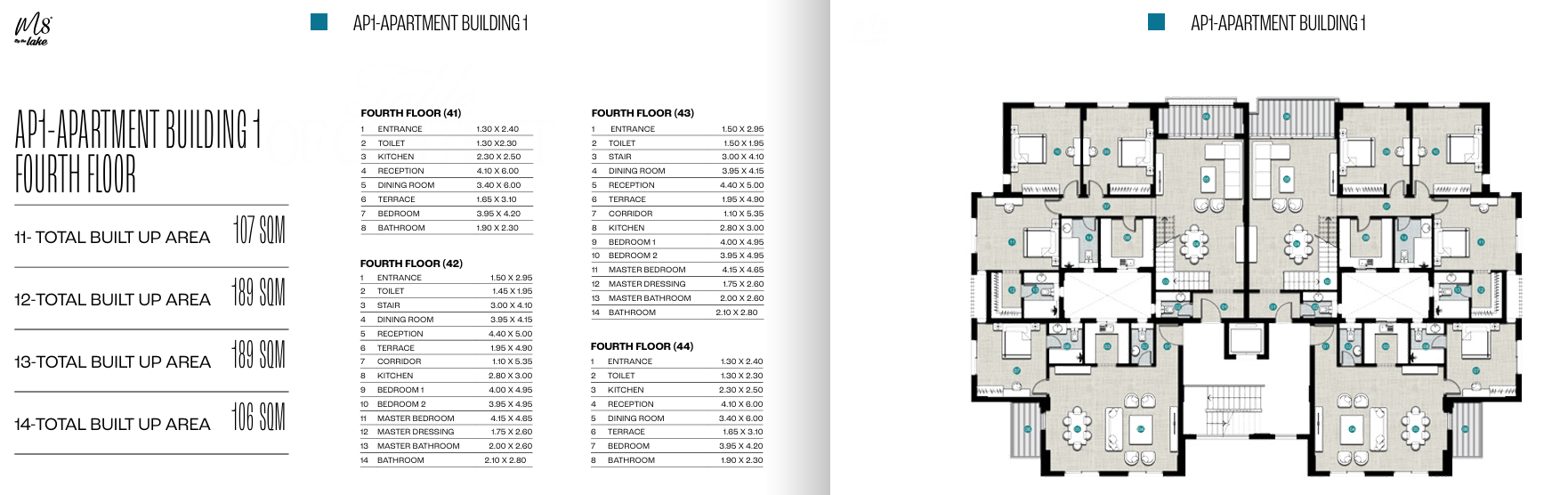 Floor plan for apartment at Marina 8 By The Lake