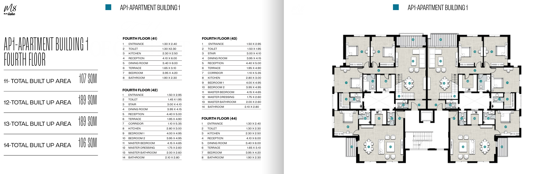 Floor plan for apartment at Marina 8 By The Lake