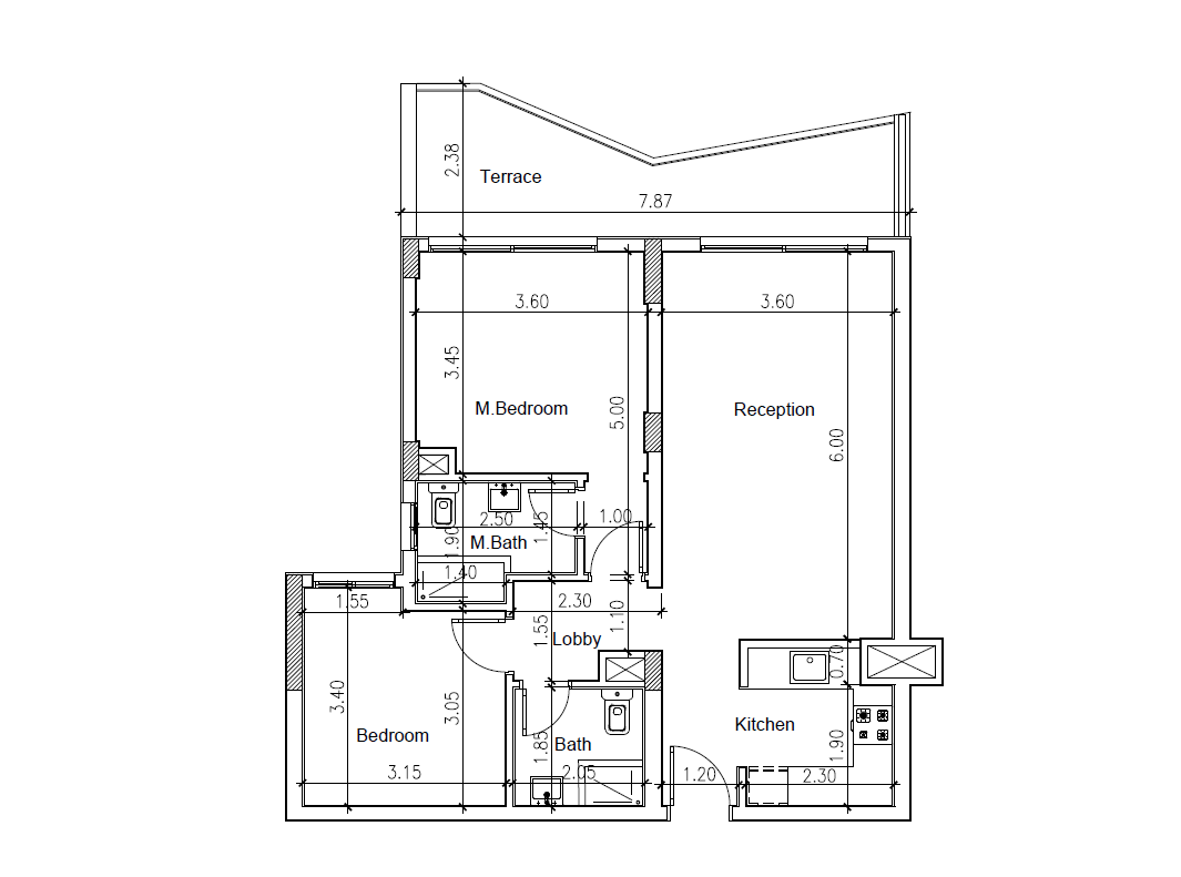 Floor plan for chalet at Baymount