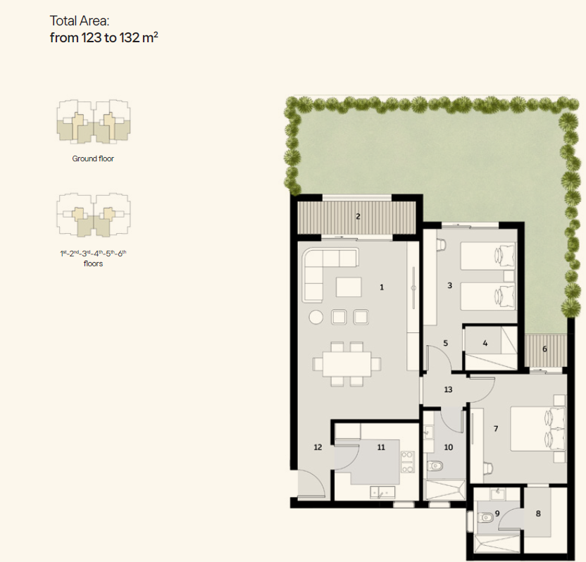 Floor plan for apartment at Ivoire West