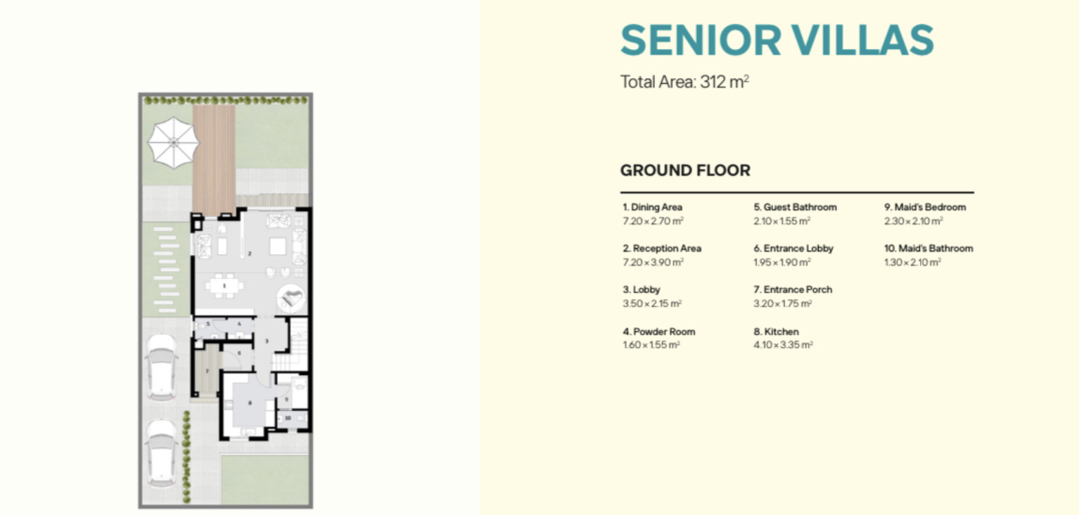 Floor plan for villa at Ivoire West