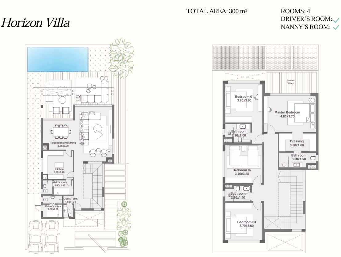 Floor plan for villa at Zoya Ghazala Bay