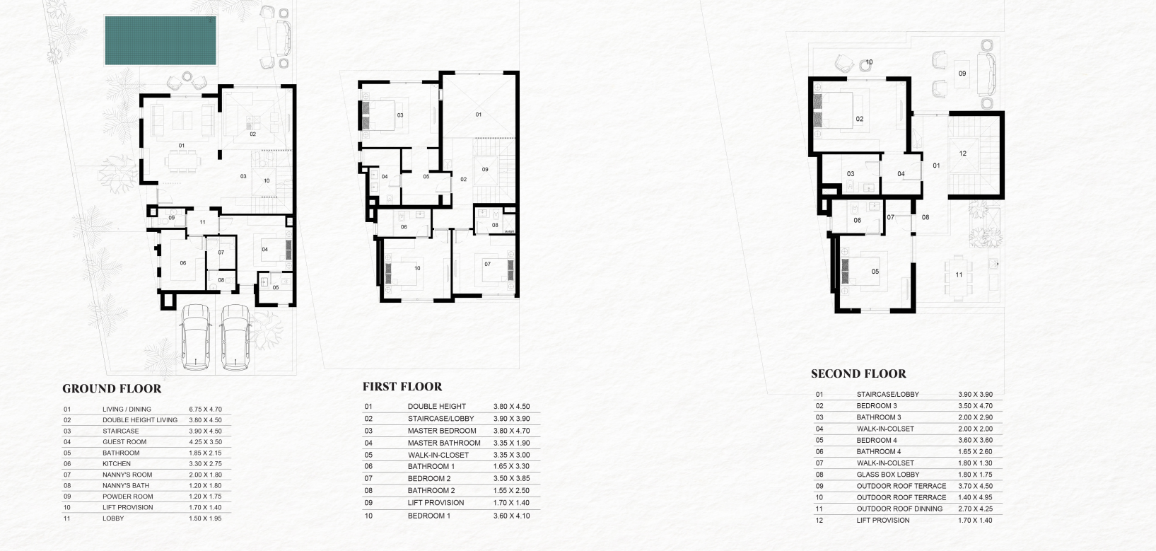 Floor plan for villa at Saada Boutique