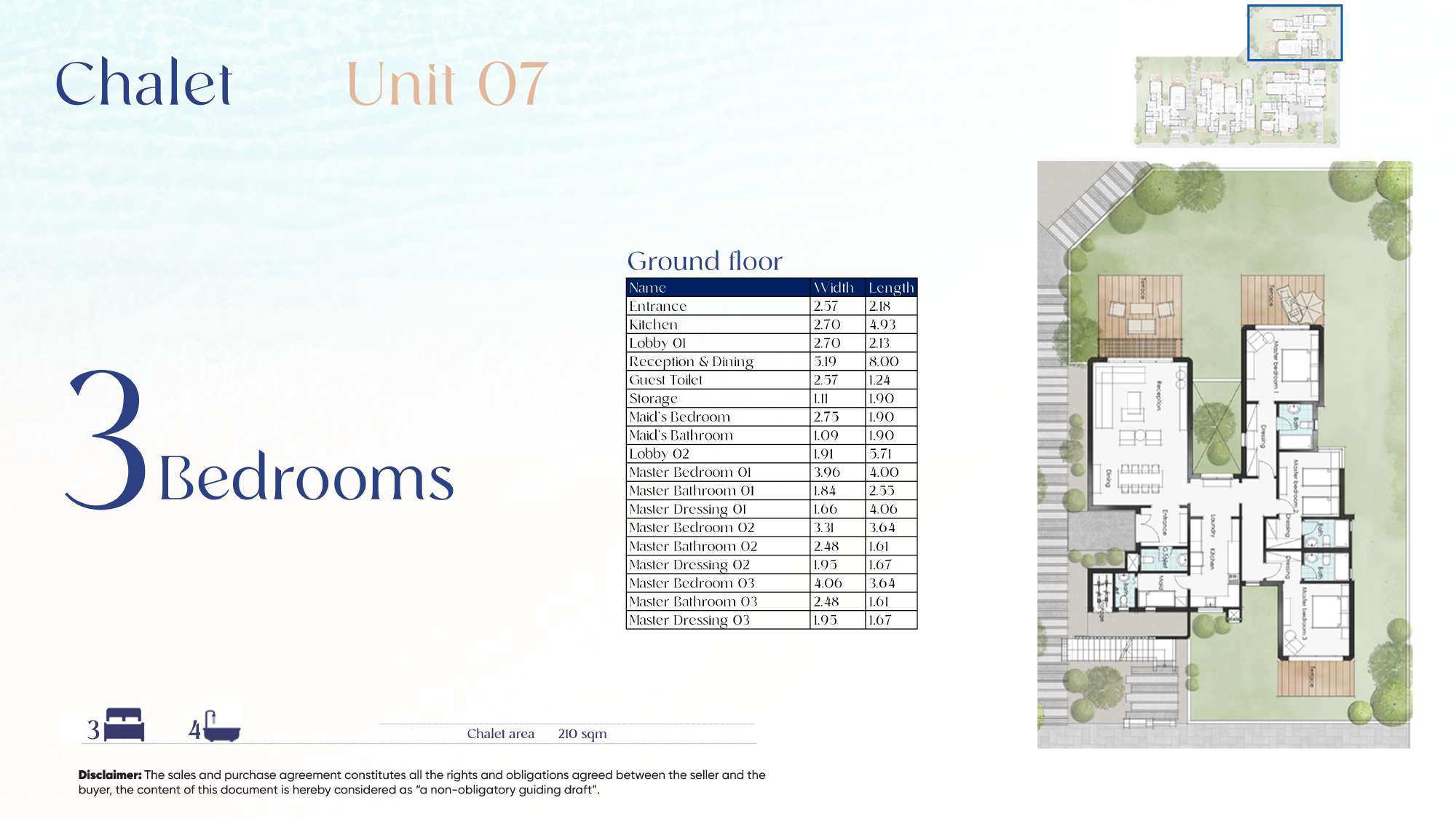 Floor plan for chalet at Beit Al Bahr