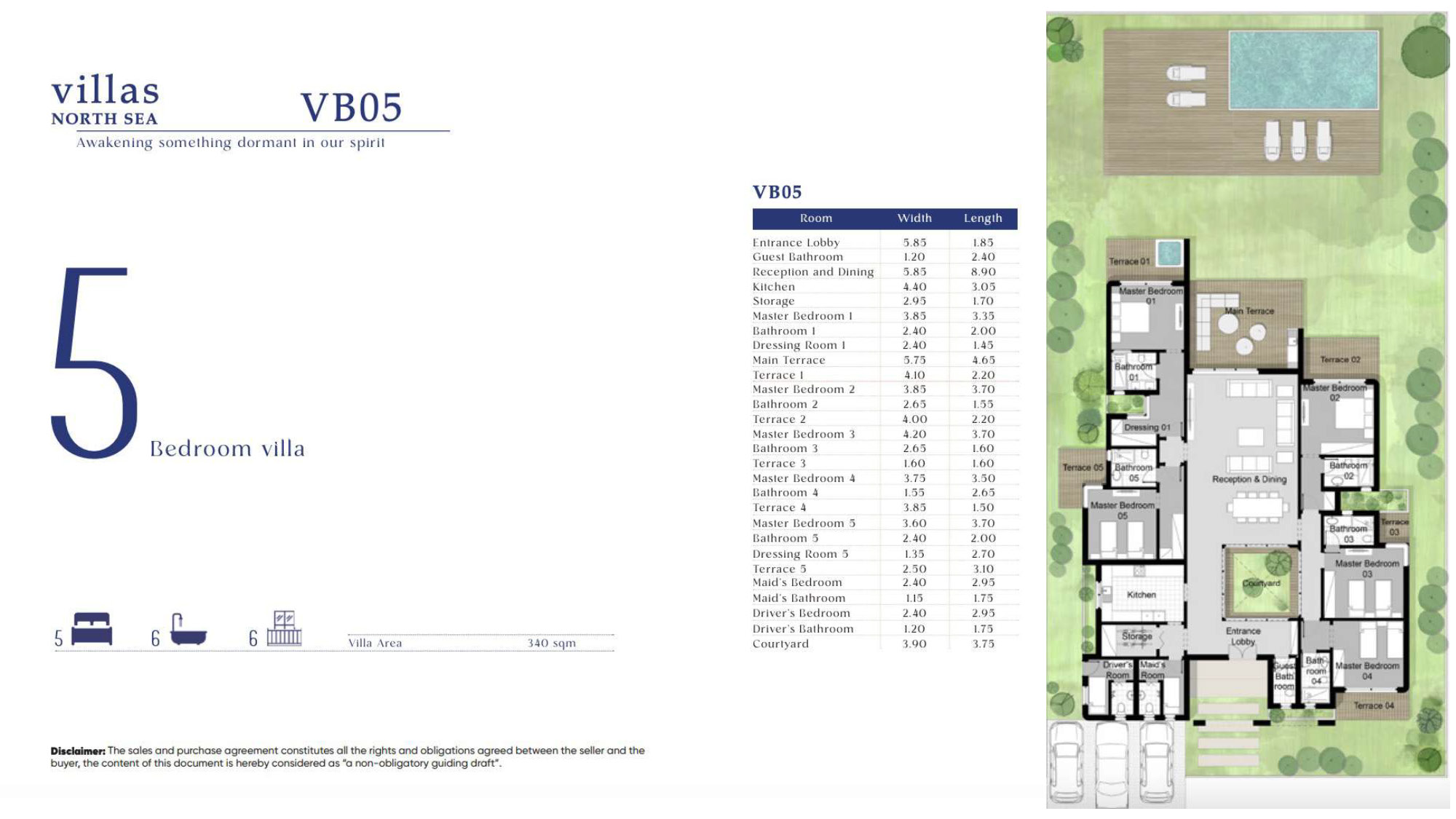 Floor plan for villa at Beit Al Bahr
