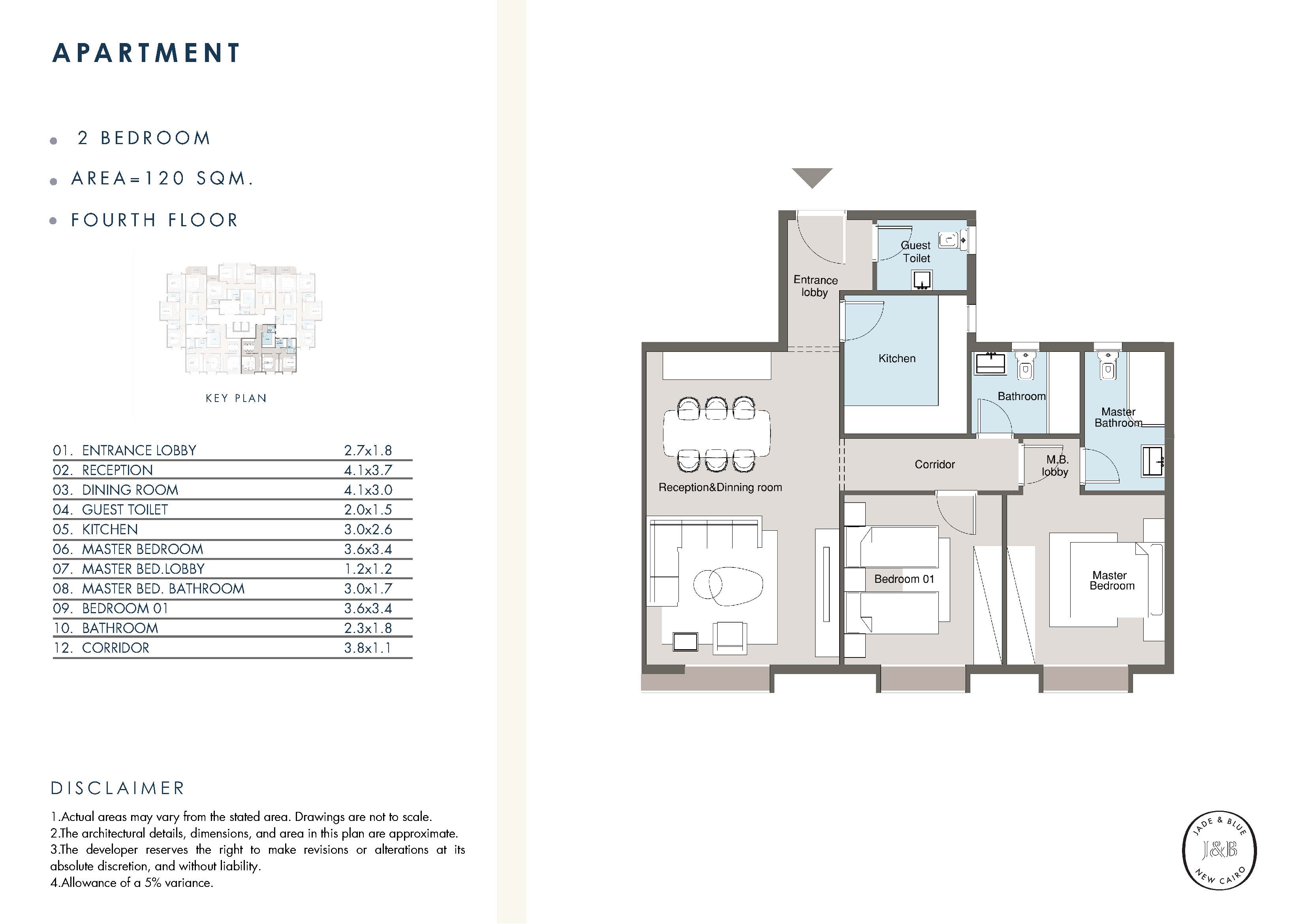 Floor plan for apartment at Jade & Blue