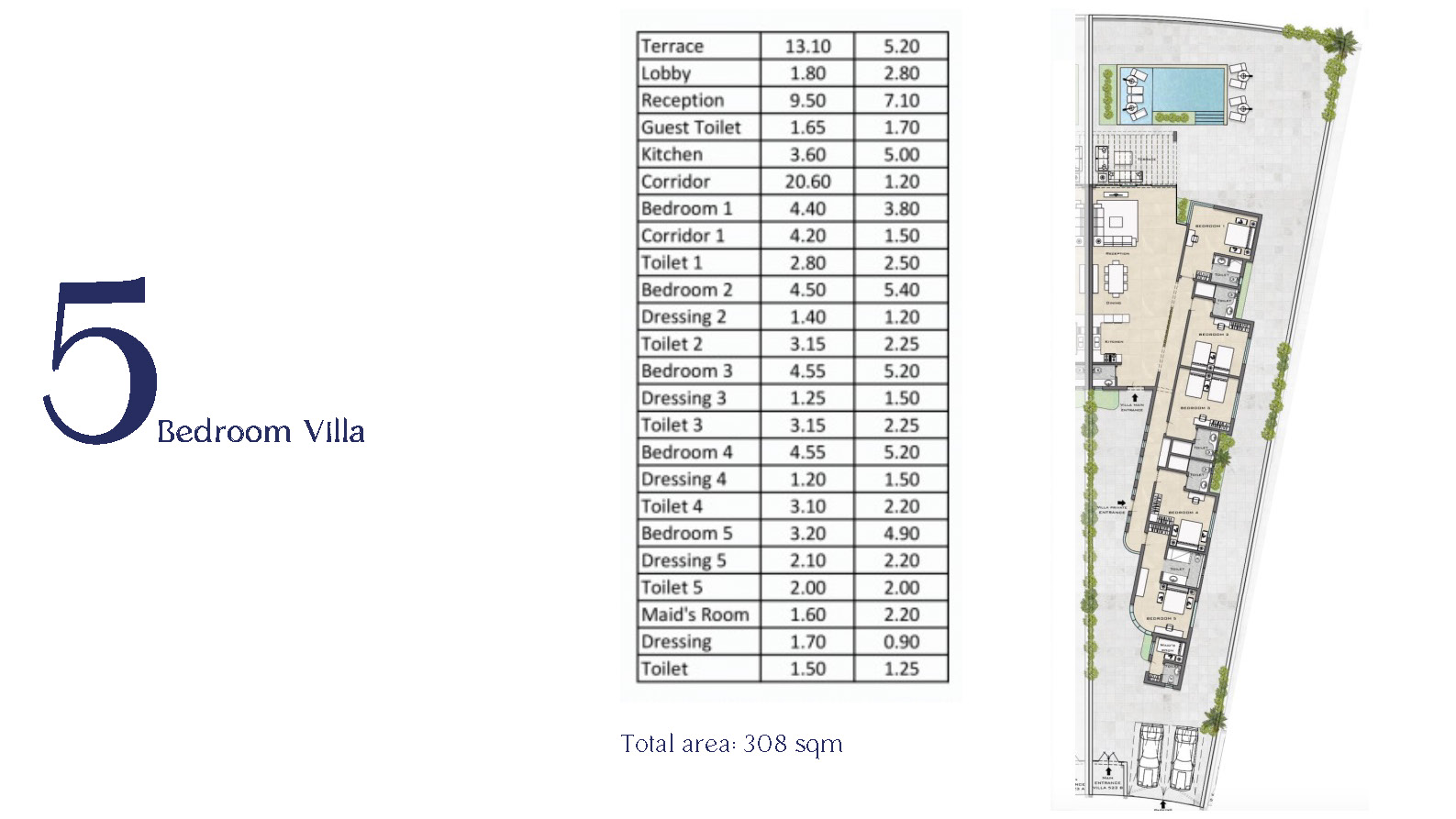 Floor plan for villa at Beit Al Bahr