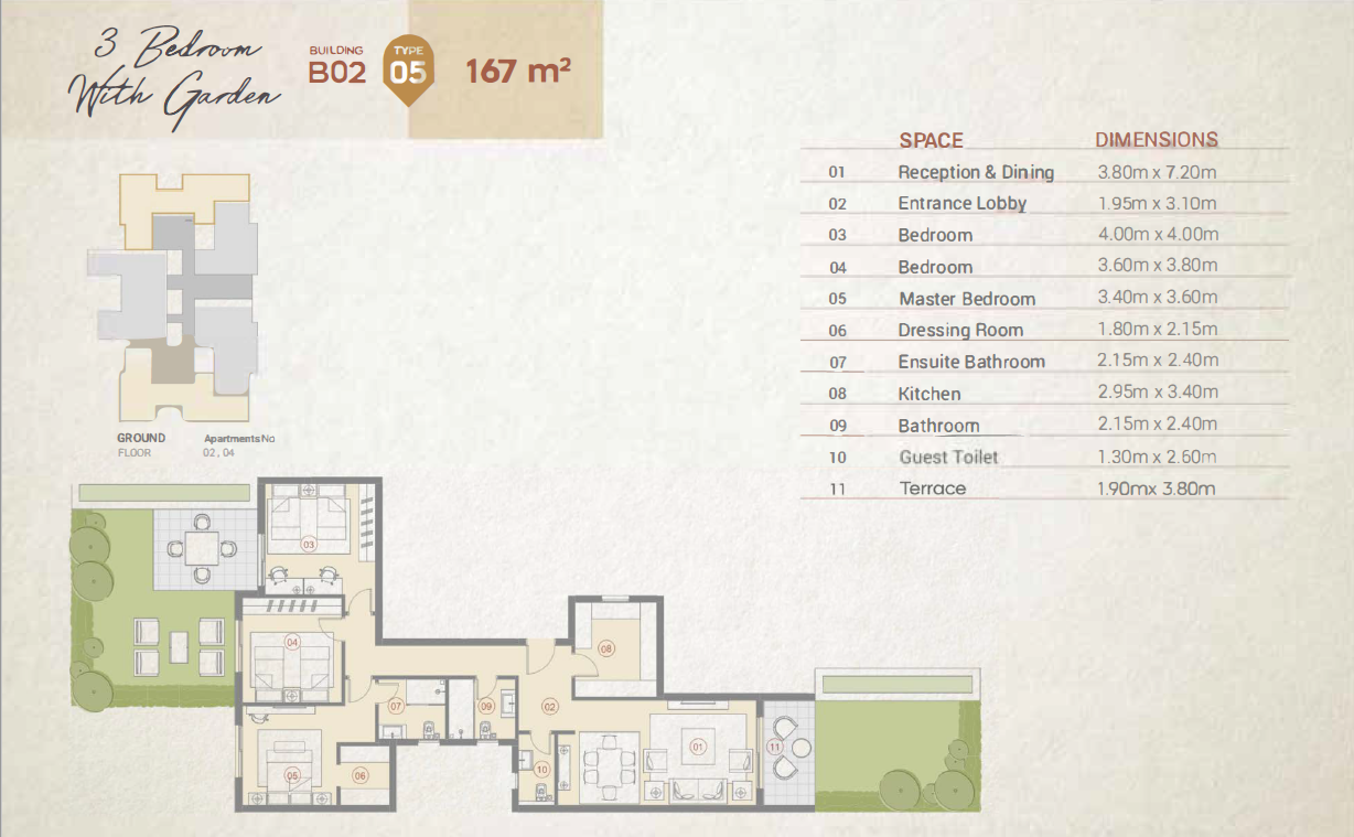 Floor plan for apartment at Village West