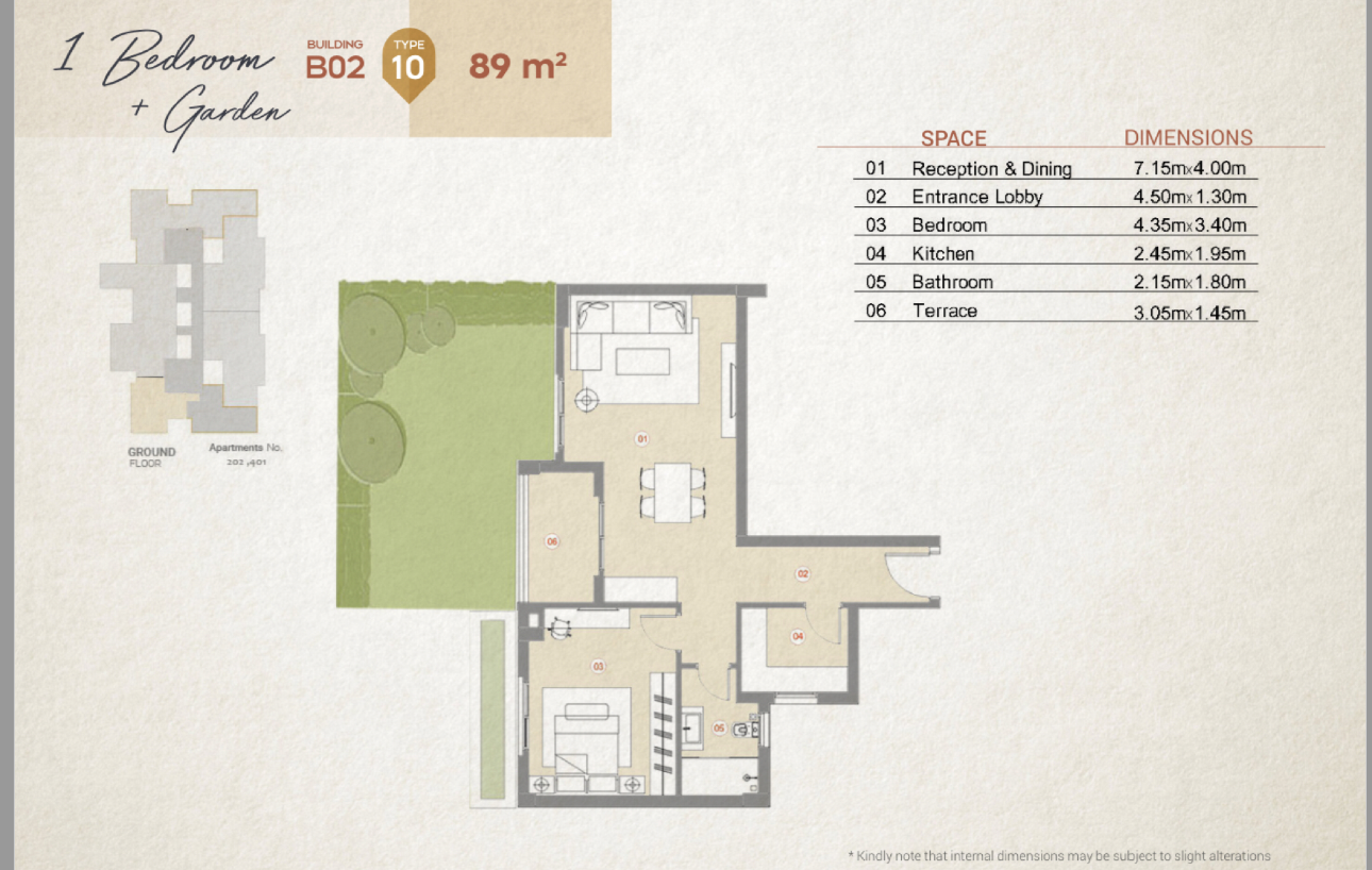 Floor plan for apartment at Village West