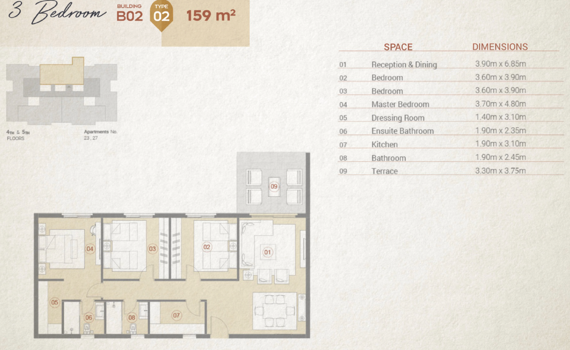 Floor plan for apartment at Village West