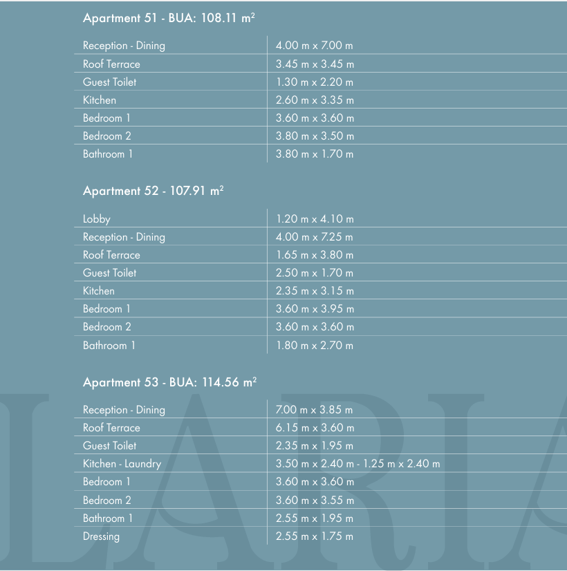 Floor plan for apartment at Badya