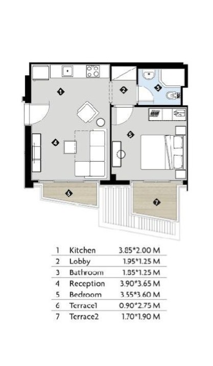 Floor plan for chalet at Boho El Sokhna