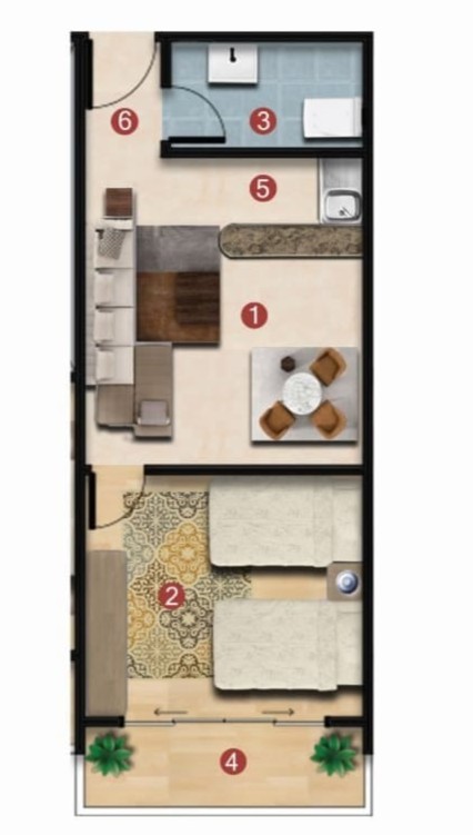 Floor plan for studio at Capital Heights 2