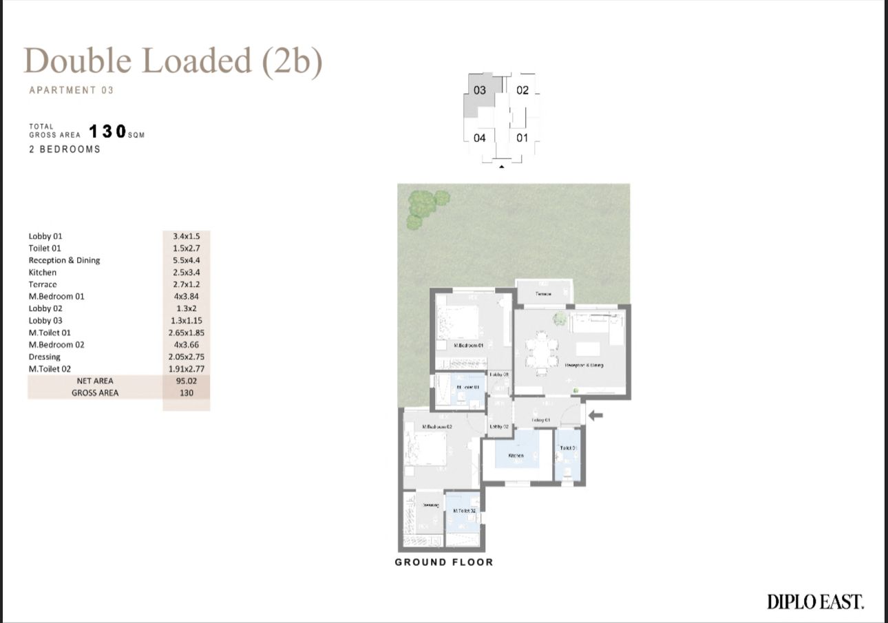 Floor plan for apartment at Diplo East