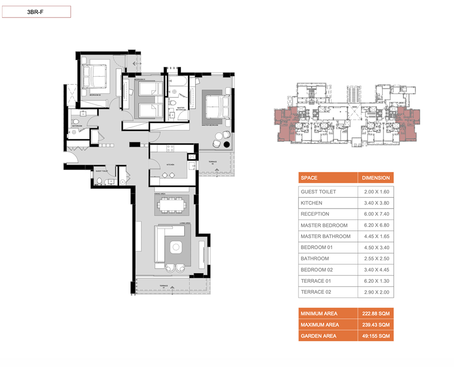 Floor plan for apartment at Hyatt Centric