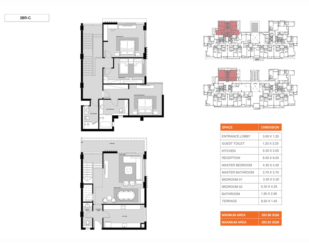 Floor plan for duplex at Hyatt Centric