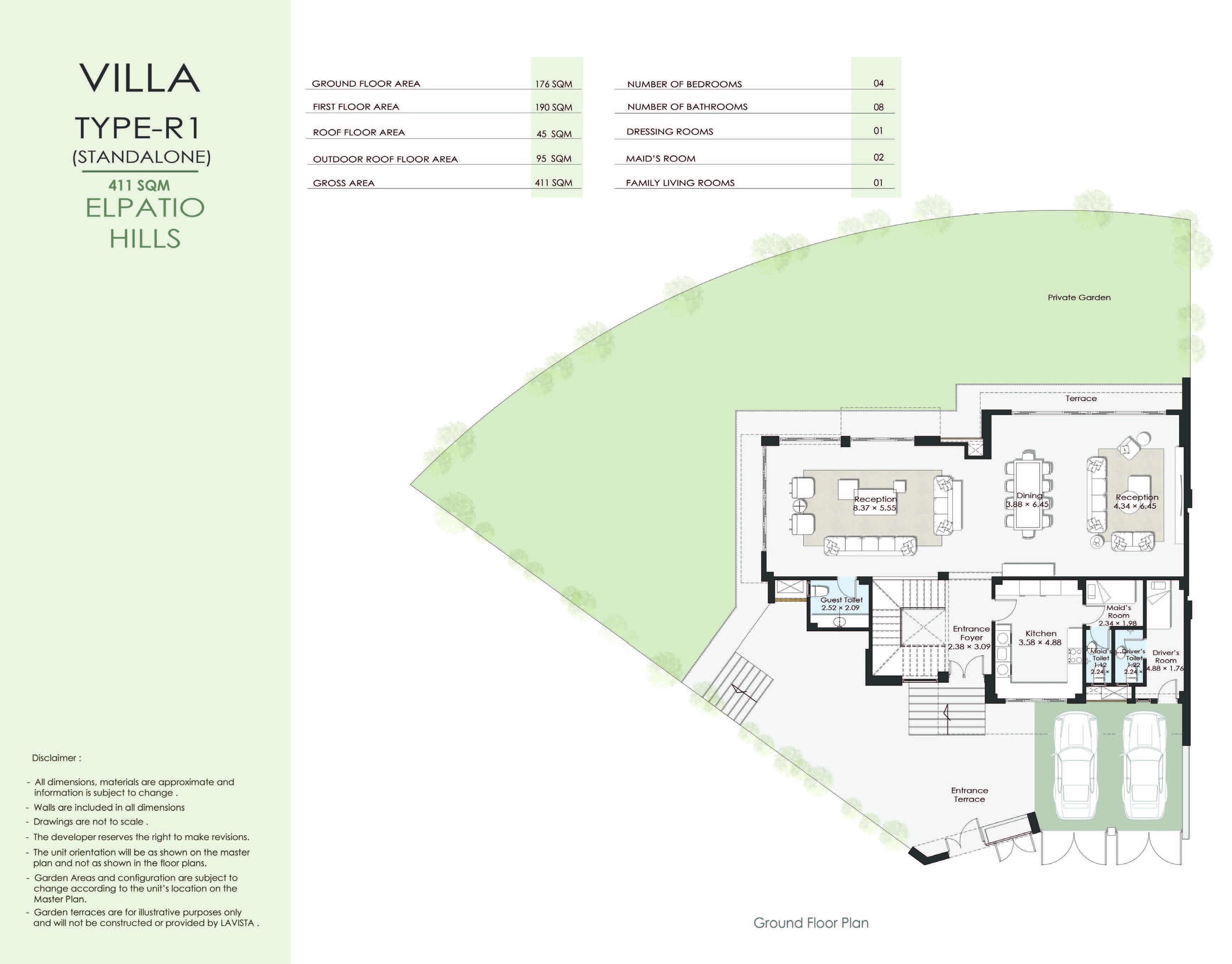 Floor plan for villa at El Patio Hills
