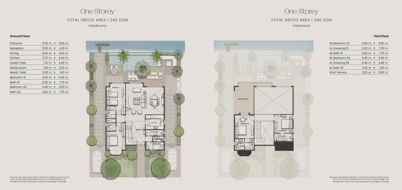 Floor plan for villa at Jirian - Mountain View