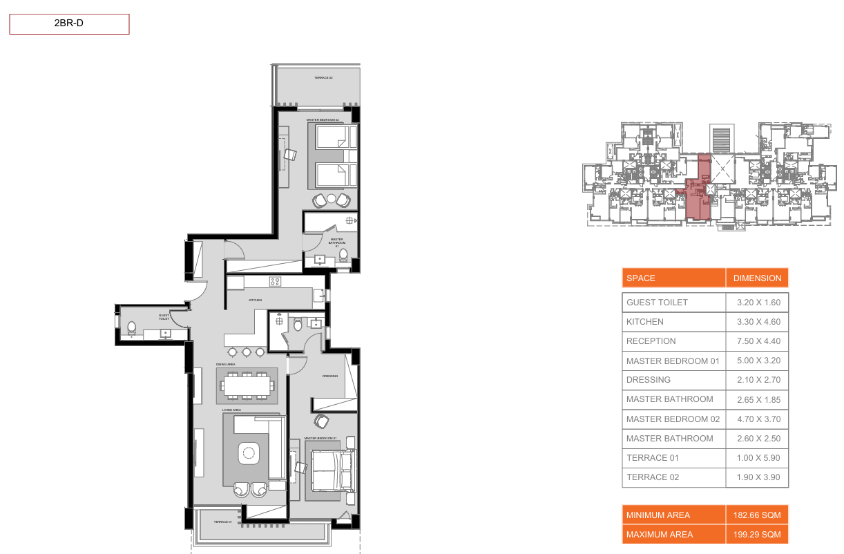 Floor plan for apartment at Hyatt Centric