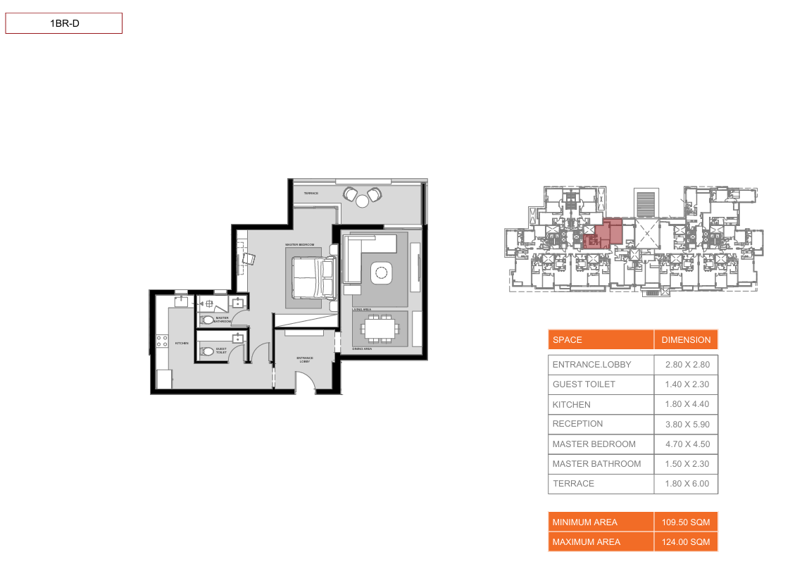 Floor plan for apartment at Hyatt Centric