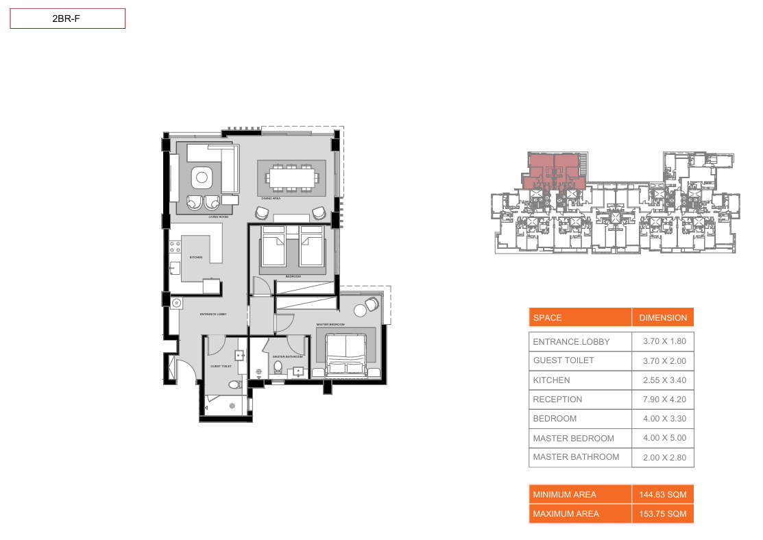 Floor plan for apartment at Hyatt Centric