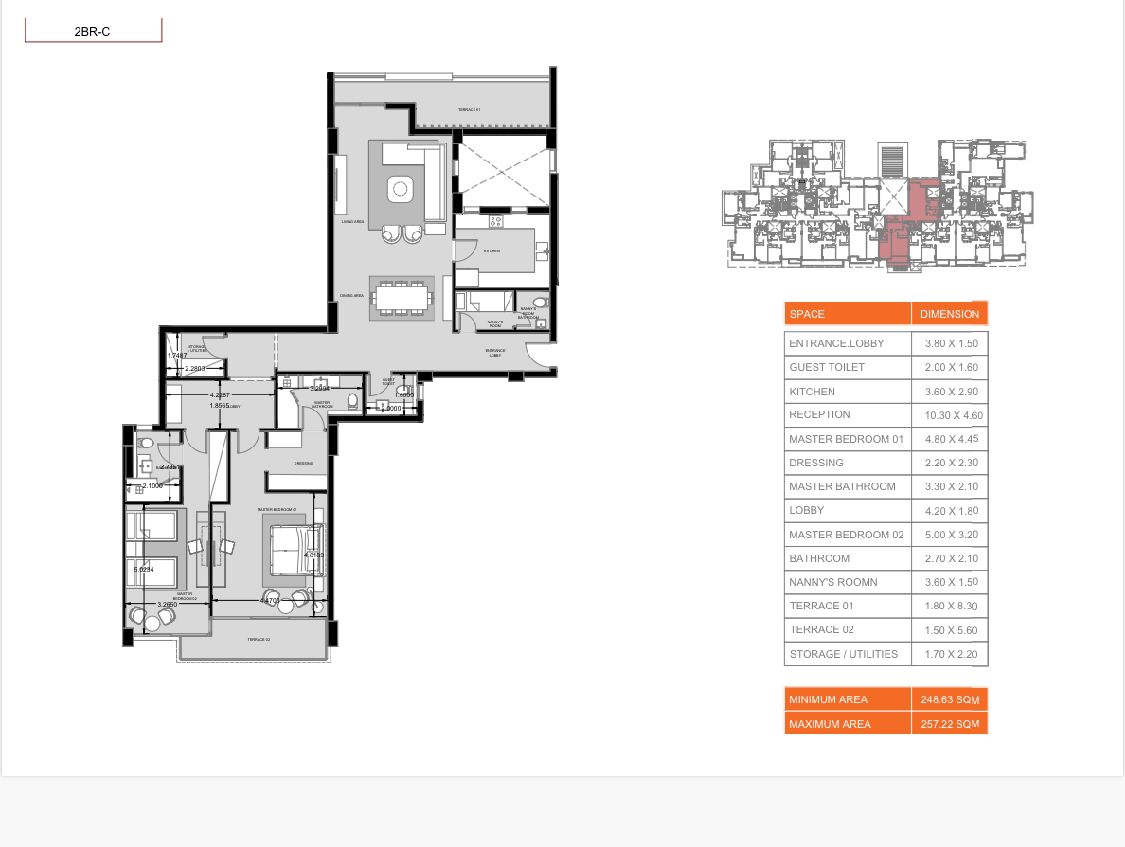 Floor plan for apartment at Hyatt Centric
