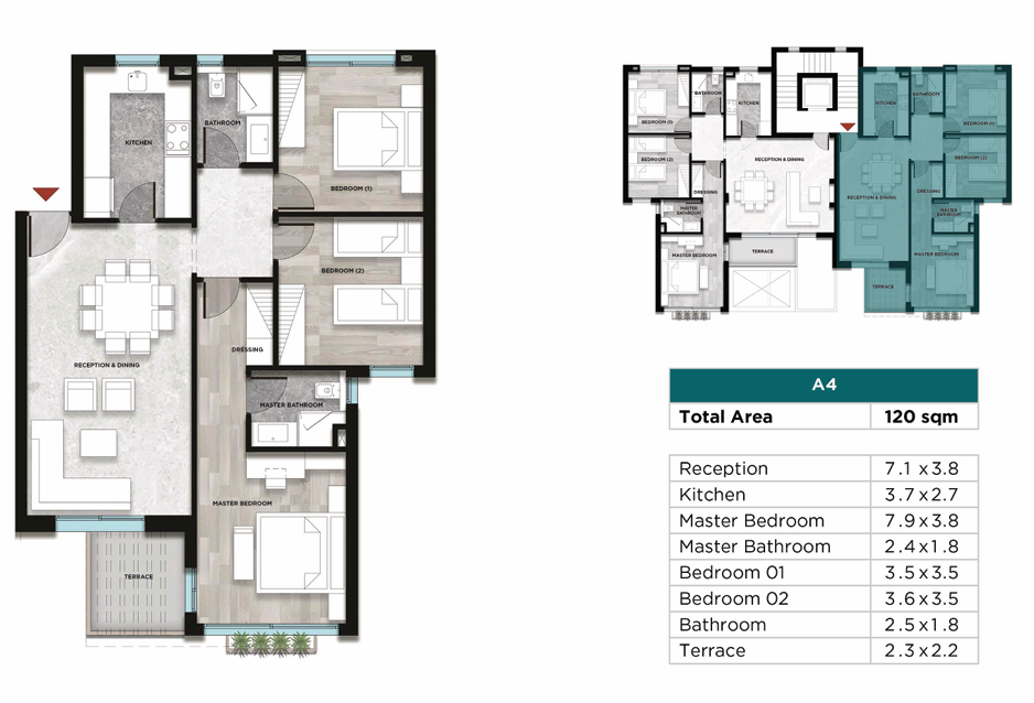 Floor plan for penthouse at Kayan