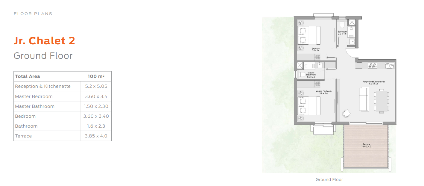 Floor plan for chalet at D-Bay