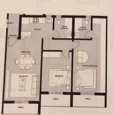 Floor plan for apartment at Notion