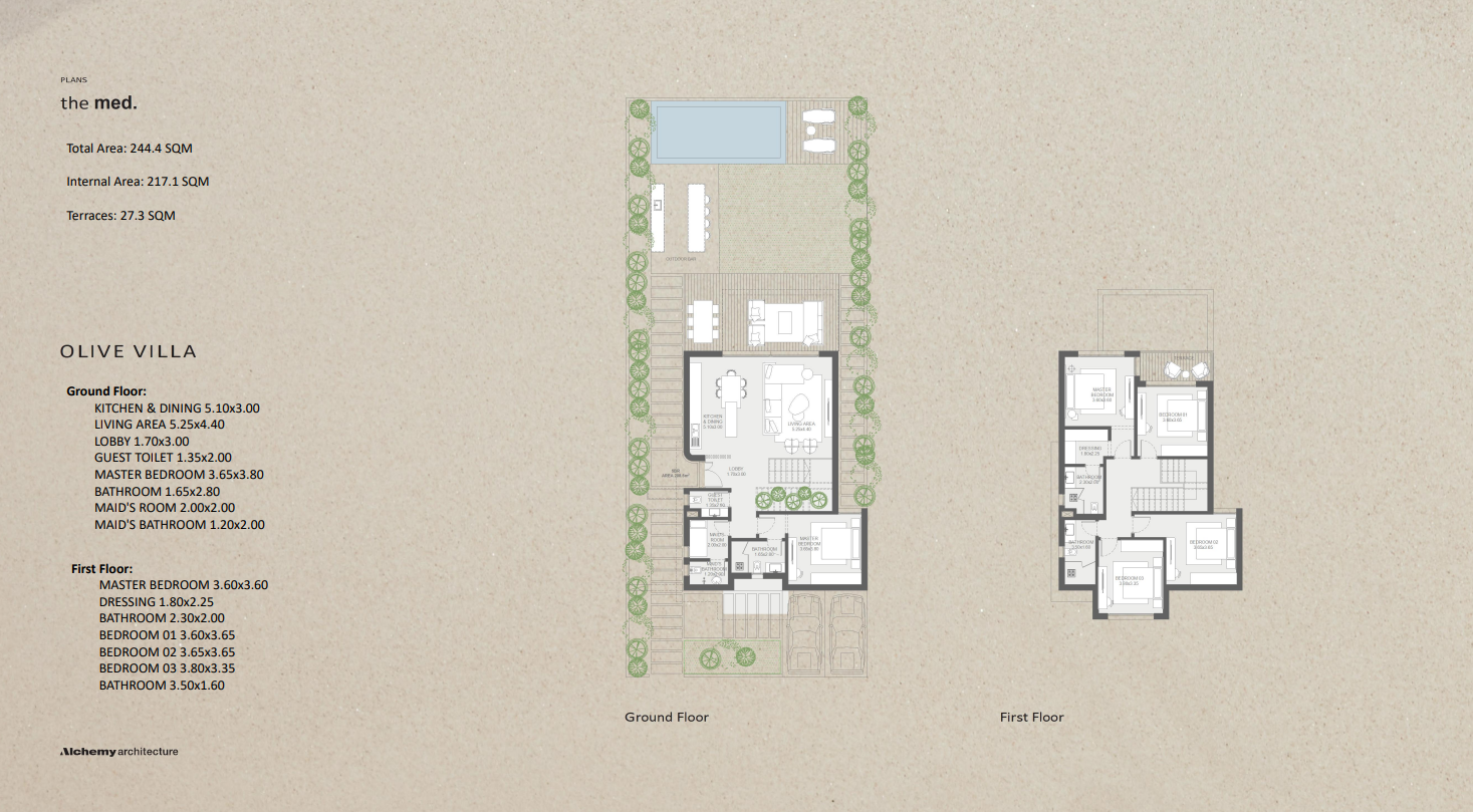 Floor plan for villa at The Med