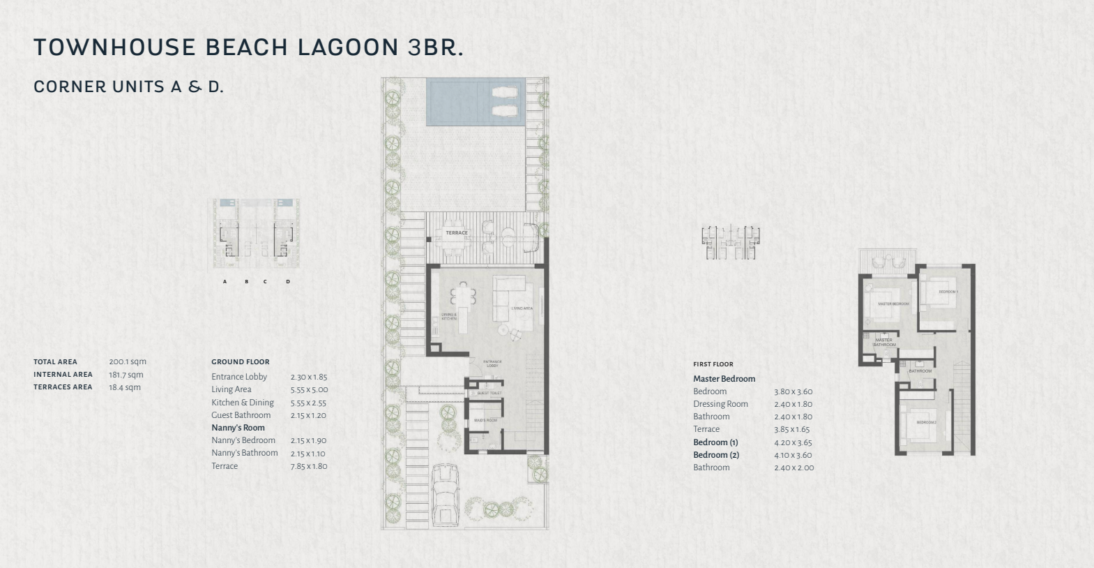 Floor plan for townhouse at The Med