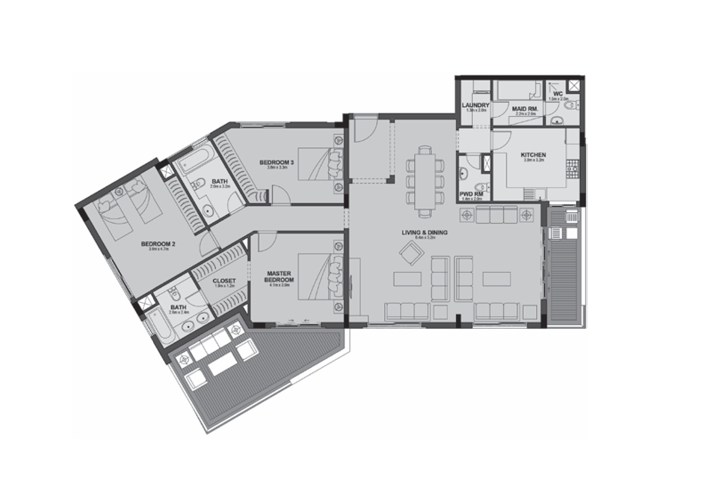 Floor plan for apartment at Uptown Cairo