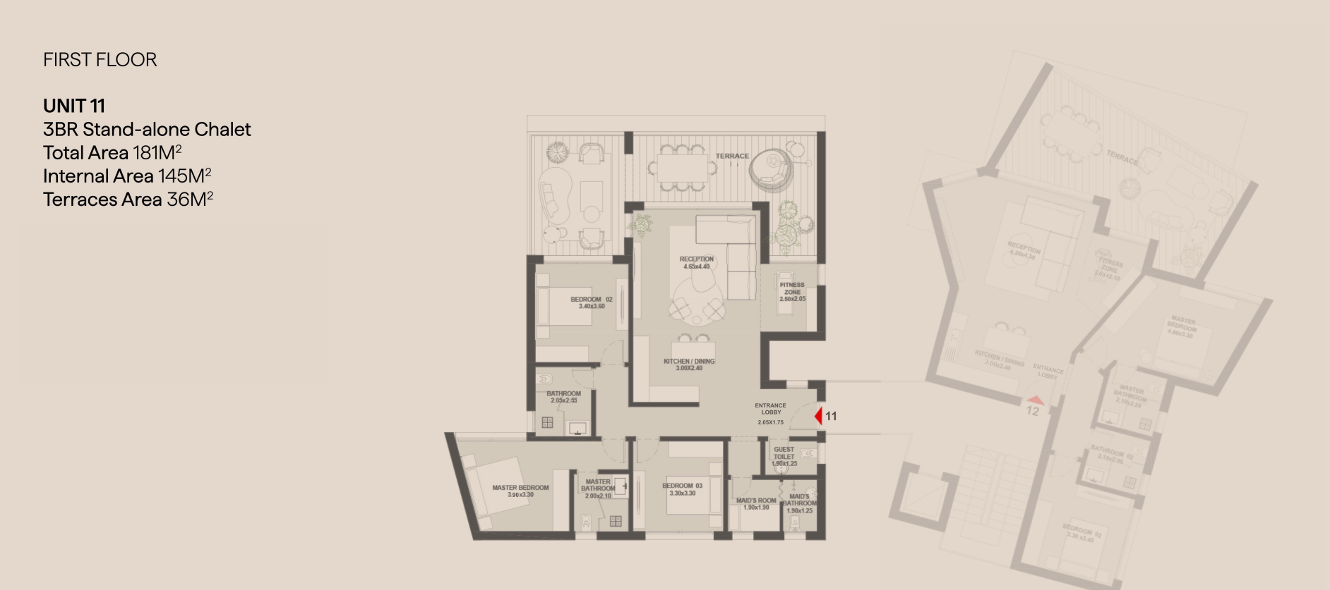 Floor plan for chalet at Geo The Med