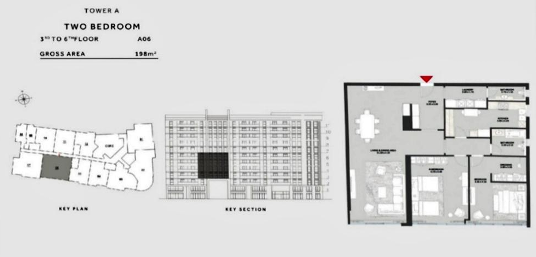 Floor plan for apartment at Marriott Residences Heliopolis
