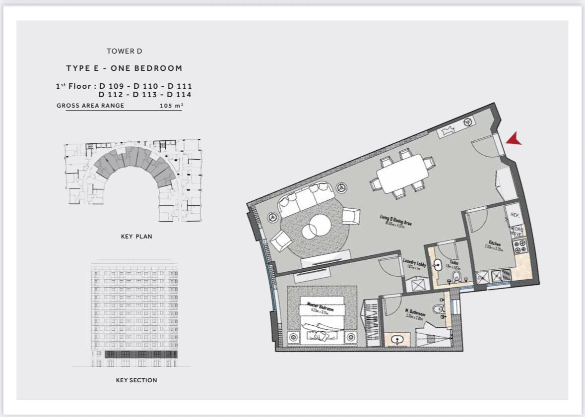 Floor plan for apartment at Marriott Residences Heliopolis