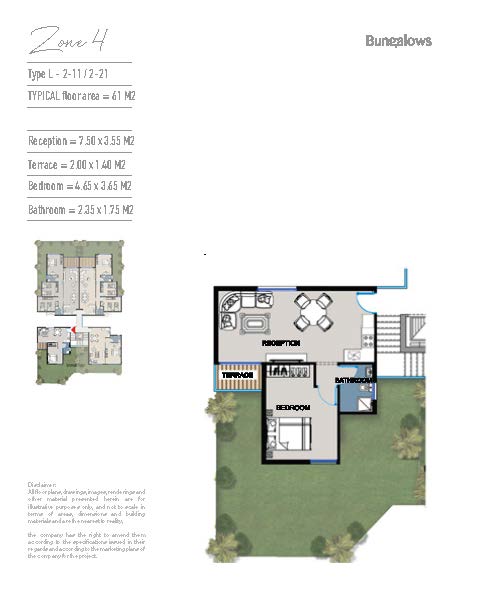 Floor plan for chalet at Bungalows