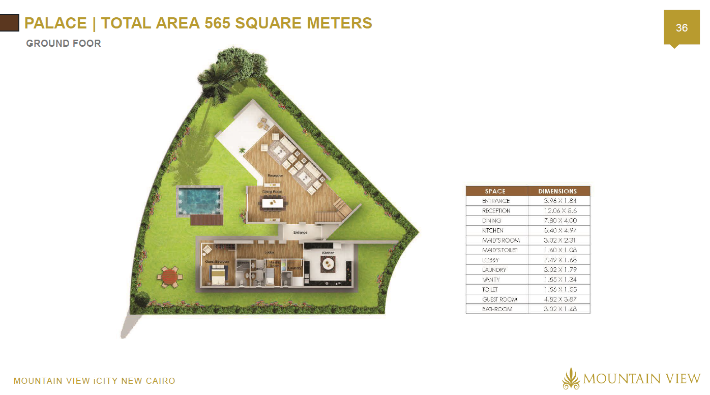 Floor plan for villa at Club Park- ICity New Cairo