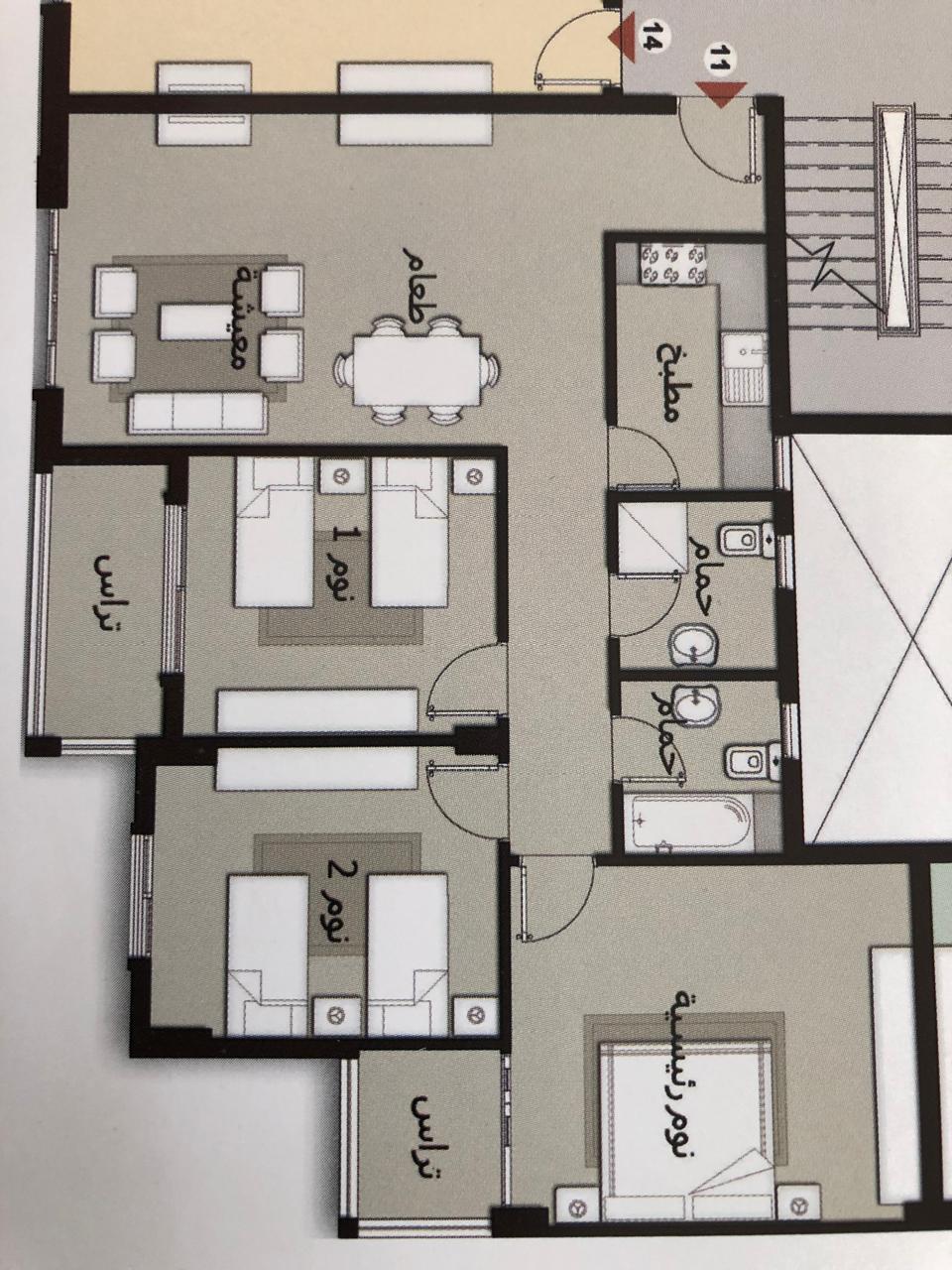 Floor plan for apartment at Madinaty