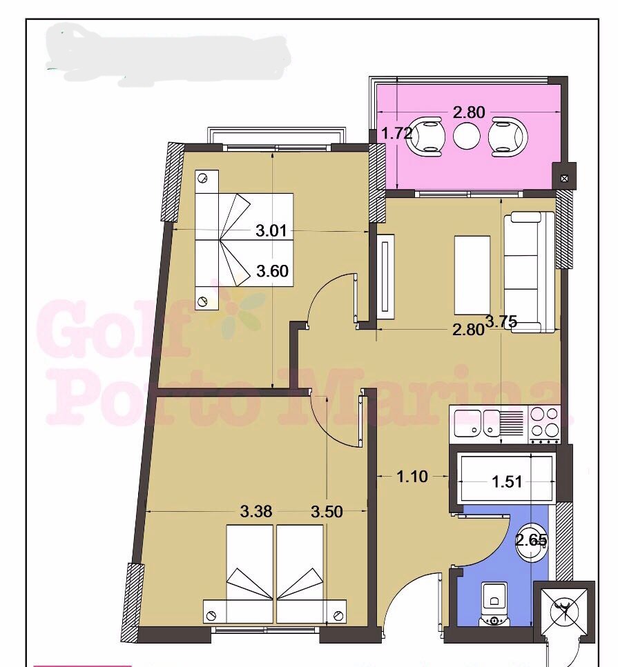 Floor plan for chalet at Golf Porto Marina
