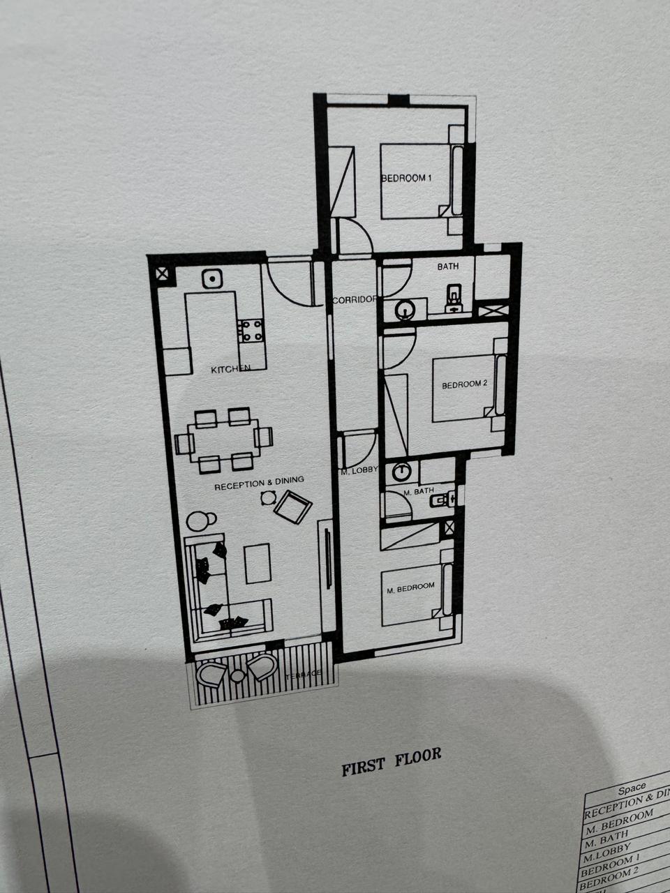 Floor plan for chalet at Plage